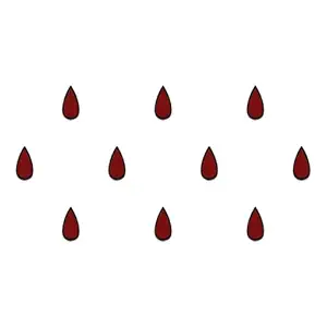 Comet Busters Tear Drop Maroon Bindi With Black Border (10mm) (BIN984)