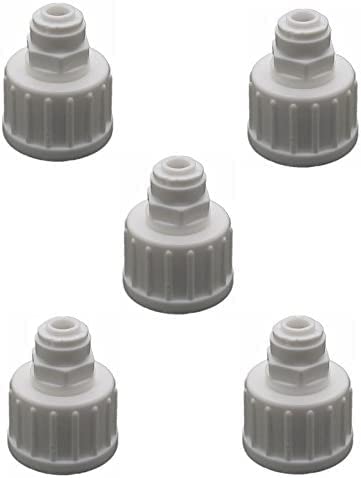 Pxyelec Plastic Female 24mm Female to 6.6mm OD Tube Quick Connector Fitting, Push Fit Plumbing Fittings for RO Water Filter Pack of 5