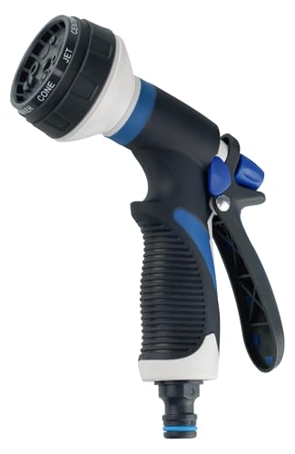 Aqua Control - Pistola de Riego Multifuncional con 8 Modos - Ligera, Resistente y Ergonómica - Ideal para Jardín, Plantas, Limpieza y Más