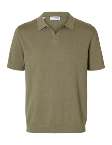 Polo tricot homme Selected Femme Slhmattis SS Knit polo homme beige