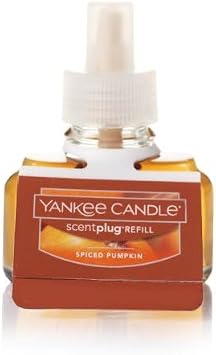 Yankee Candle ScentPlug Refill for Plug in Air Fresheners, Scented Oil Refills, Long Lasting Home Fragrance, Spiced Pumpkin (Pack of 6)