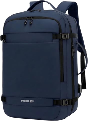 Image of Wesley Luxur 45 Ltrs Overnighter Expandable Travel Laptop Backpack, Flight Cabin Approved Carry On with 16 inch Laptop Compartment, Anti Theft business /Travel /Weekender /college Bags for Men Women