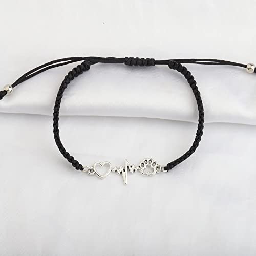 Image of KUIYAI Vet Gift Vet Tech Gift Dog Owner Gift Pet Lover Gift Veterinarian Assistant Gift Dog Paw Bracelet Always Remember Gift (AlwaysVetBr-black)