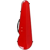 カーボンファイバー製 バイオリンケース 4/4サイズ｜防湿機能付 軽量0.8kg｜プロ仕様収納バッグ内蔵 耐衝撃保護 湿度計・ハンドル・肩掛けベルト付 楽器用ハードケース (Red 赤)