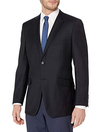 Adolfo Men's Navy Wool and Cashmere Modern Fit Suit Jacket, 42 Short
