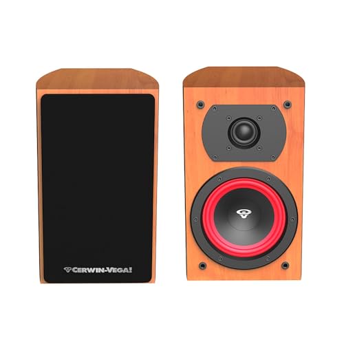 CERWIN-VEGA! Home Audio LA14C 4 inch 110 Watts 2-Way Bookshelf Speakers (Cognac)