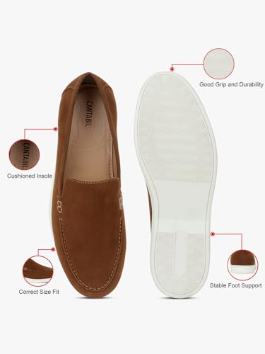 Image of Cantabil Casual Loafers Shoes for Men l Lightweight & Comfortable with Cushioned Insole PU Upper TPR Sole Lace-Up on Closure (P MFTW00139)