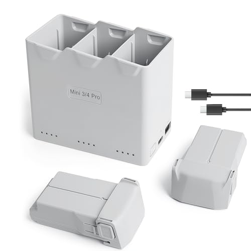 POWERION 2 Pack Mini 3 Series Intelligent Flight Battery Plus with Two-Way Charging Hub for DJI Mini 4 Pro - 3850mAh-7.38V Drone Replacement Battery Pack with Charging Hub Combo for DJI