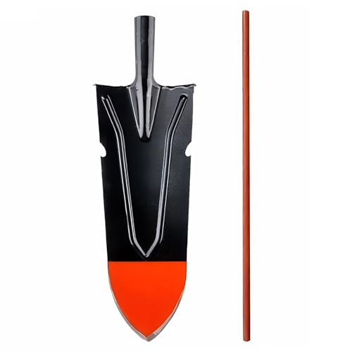 WY8 Shovel for Digging, 45cm Garden Sword Shovel Root Cutter with 120cm Wooden Handle, Heavy-Duty Trenching Shovel for Agriculture, Landscaping, Gardening, Planting, Construction, Hard Soil Breaking