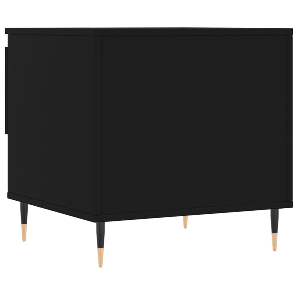 Homgoday Tavolino da caffè nero, 50 x 46 x 50 cm, in legno ingegnerizzato, tavolino da tè per soggiorno, sala d'accoglienza degli ospiti, camera da letto e ufficio, tipo 1