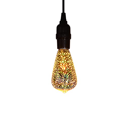 Feux d'artifice 3D ST64 ampoule LED Edison vintage colorée pour luminaire