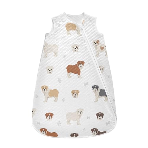 Image of vvfelixl Unisex Different English Bulldog Baby Sleeping Bag,Baby Wearable Blanket,Toddler Sleep Sack,Sleep Suit for Infant Newborn Babies 0-6 Months