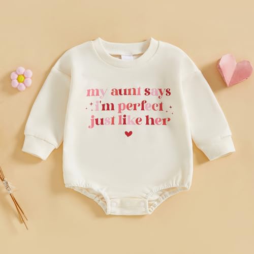 luethbiezx Infant Baby Girls Auntie Sweatshirt Romper My Aunt Says