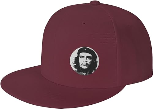 Flat Brim Cap Snapback Hat for Men - Che Guevara Prints Adjustable Baseball Cap2