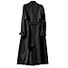 Womens Double Breasted Long Trench Coat Belted Notch Lapel Overcoat Windproof Classic Elegant Outerwear Spring Dressy Lightweight Comfy Outfits Going Out Tops Ladies Fashion Trendy Black