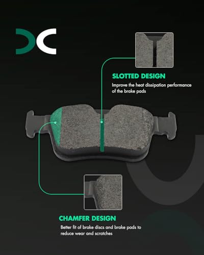 Image of SCITOO D1938 Rear Metal Brake Pads Sets w /Hardware Replacement For Volvo For S60 | For S90 | For V60 | For V60 Cross Country | For V90 | For V90 Cross Country | For XC40 | For XC60
