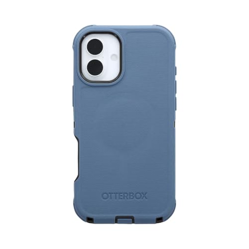Image of OtterBox iPhone 16 Plus (Only) Defender Series MagSafe Case - Stonewash (Blue & Black) - Case Only - Built-in Magnets - Screenless - Rugged & Durable - with Port Protection