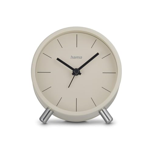 Hama analoger Funkwecker (DCF Funkuhr, ohne Ticken, mit Stunden- und Minutenzeiger, 1 Weckzeit, Schlummerfunktion, Hintergrundbeleuchtung, Elegantes...