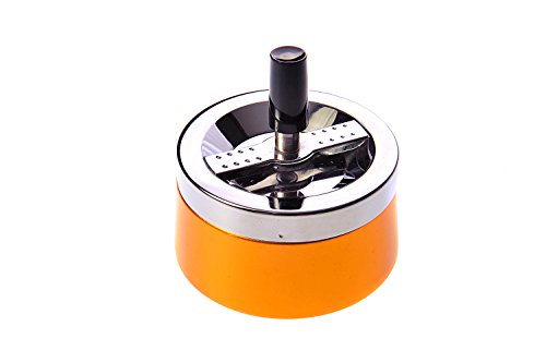 The Khan Outdoor & Lifestyle Company Cendrier Rond Fait en Alliage de Zinc, Orange métallisé, de 9'5cm de diamètre, 801-05