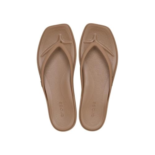 Image of Crocs Women's Miami Flip Flops | Square Toe Flat | 360 Degree Comfort | Croslite Foam Footbed