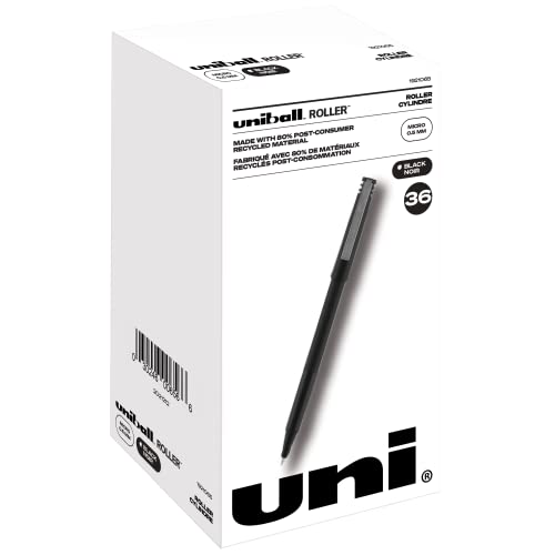 uni-ball Roller Pens, Micro Point (0.5mm), Black, 36 Count