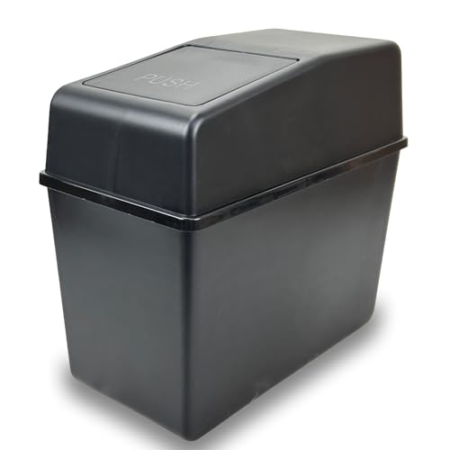 Image of Portable Car Trash Can with Lid - Multi-Functional Waterproof Debris Box for Cars, Home, and Office - 8.2 inch inch x 7.8 inch inch x 3.9 inch inch - Odorless and Convenient Waste Storage Solution, Black