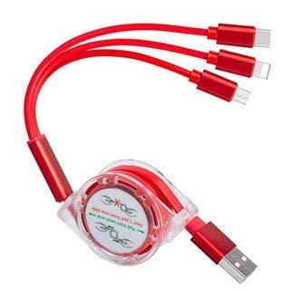 USB Cable 3-in-1 Multi Quick Charge Charging Nylon Braided Fast Multi Charger Cable for All Micro USB, i-OS and Type-C Devices Random Colour | Round Cable | by King Shine (B08RWGLN15) Amazon Price History, Amazon Price Tracker
