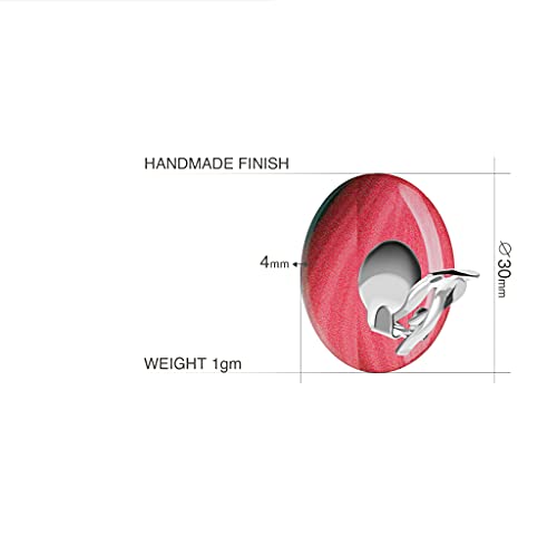 Retro Large Round or Flower Clip on Earrings, Non Pierced Ears for Women (Style 19 - Red Coral)