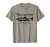Yellowstone National Park Retro Trout Fishing Graphic T-Shirt