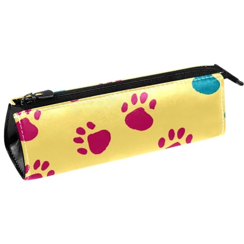 Astuccio estetico Sacchetto di matita Zampe colorate Sfondo Scatola di giallo