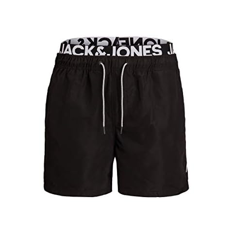 JACK & JONES Herren JJIARUBA JJSWIMSHORTS AKM DB WB SOLID Badehose, Black, L Cover