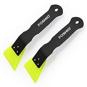 FOSHIO 2 Pack Small Squeegee for Vinyl, Stainless Steel Handle Mini Squeegee for Mirror Shower Glass Door Window Cleaning, Car Light, Bumper Vinyl Wrap Window Tint Kit
