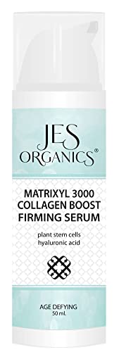 JES Organics Matrixyl 3000 Serum with Hyaluronic Acid - Collagen Boosting Organic Firming with Plant Stem Cells and Peptides - Matrixyl 3000 Reduces the signs of aging
