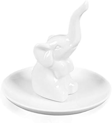 Lependor Dog Ceramic Jewelry Tray Ring Holder Trinket Dish Necklace Earrings Rings Jewelry Organizer Display Jewelry Trinket Holder Home Decoration - Gold Bulldog