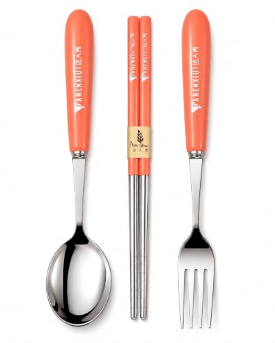 Image of Stainless Steel Cutlery Set, 3-Piece | Spoon, Fork, Chopsticks