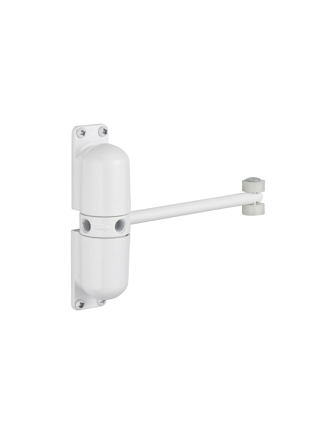 THIRARD - Ferme-​Porte Automatique à Roulettes - Porte Légère - Alliage - Tige Acier - Réglage Puissance - Angle 90° - Ouverture Droite ou Gauche - Blanc