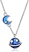 Produktbild DPJ Halskette Exquisite Blue Starry Sky Silber Farbe Schmuck Epoxy Moon Und Star Anhänger Halsketten