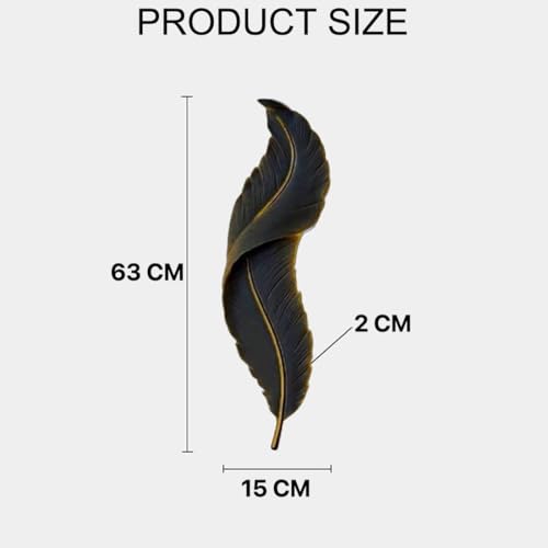Image of Groeien 12W | 3 Color Modern LED Black Feather Wall Sconce Gold Wall Light for Bedroom Living Room Corridor Lighting Fixtures Wall Mount(Warm+Natural+Coolwhite)(Feather-Black, 1)