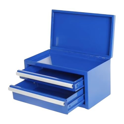 Mini 2-Drawer Blue Steel Tool Box 10.83-in W x 5.91-in H x 5.91-in D