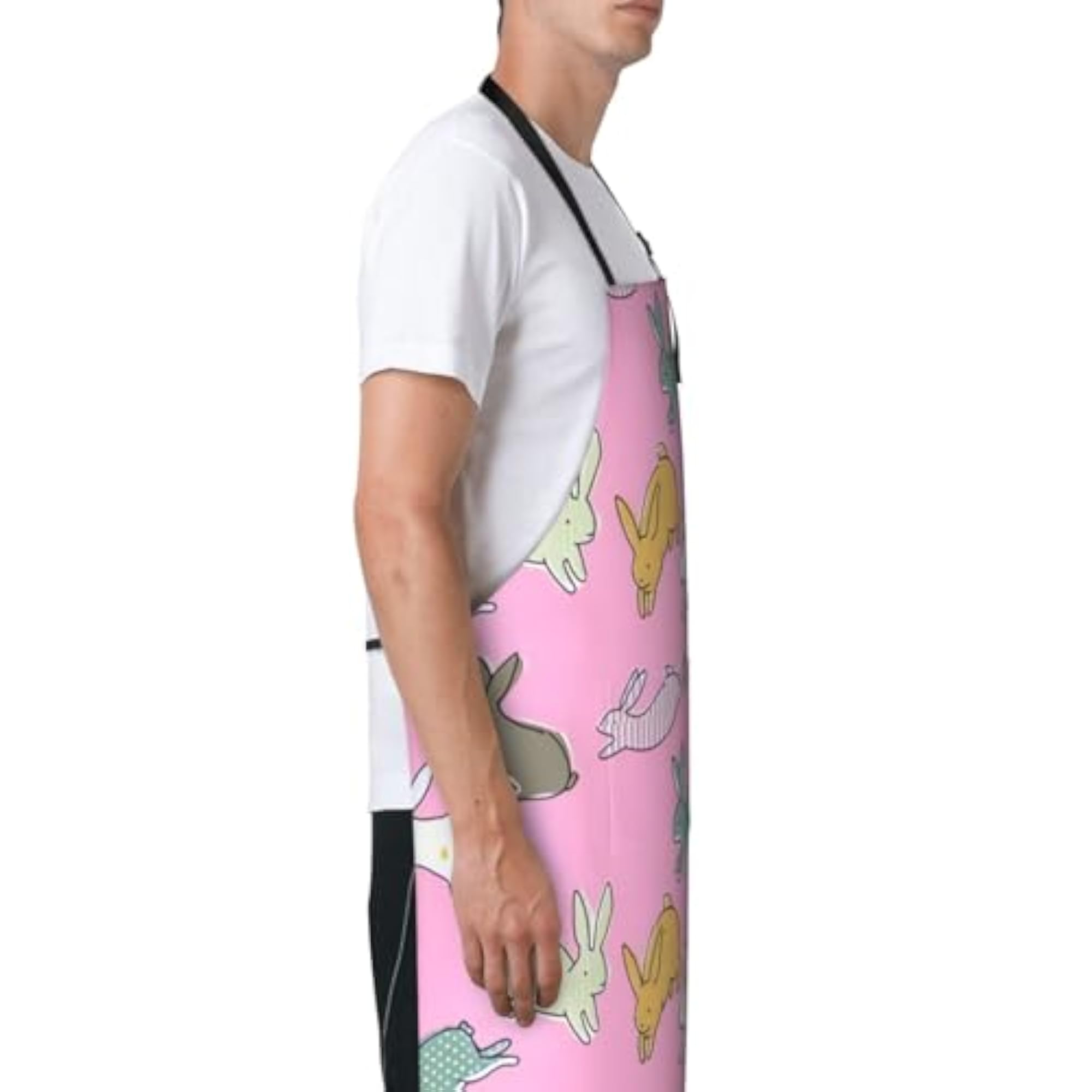 Easter Bunny Egg Pattern Print Adjustable Kitchen Apron