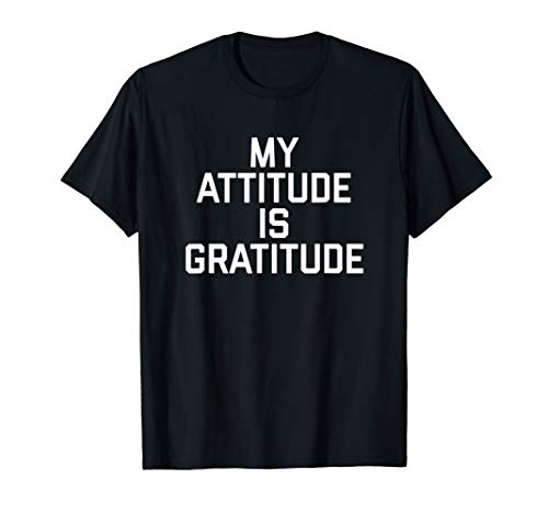 My Attitude Is Gratitude T-Shirt Think Positive Saying Gift