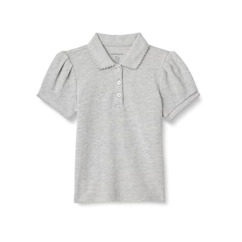 Amazon Essentials Girls Uniform Pique Polo Shirt Light Grey Heather X-Large