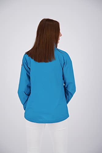 Deproc Active Damen Regenmantel Mit Kapuze Atmungsaktiv Wasserdicht Wetterfest Windbreaker Übergangsjacke Robson Women Regenjacke, Petrol, 42 EU