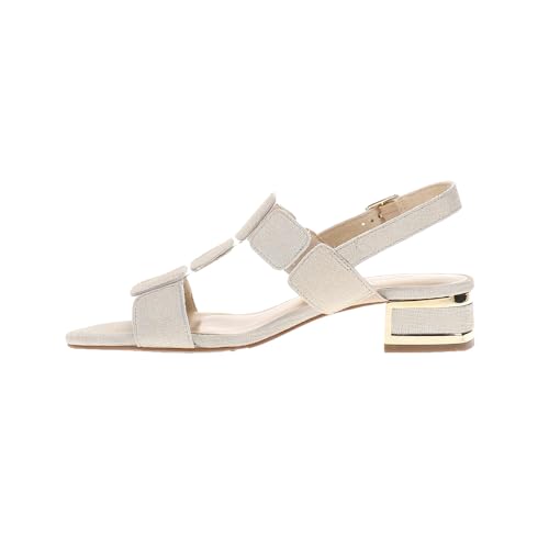 VANELi Womens Hatty T-Strap Metallic Casual Sandals Casual Low Heel 1-2" - Off White3