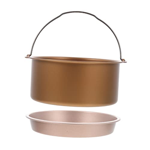 PRETYZOOM 1Set Professional Cake Pan with Non Stick Coating Portable Handle Baking Mold for Air Fryers Pizzas and Cakes Bakeware