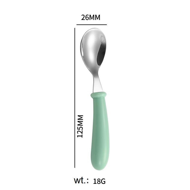 Image of 2-Piece Portable Cutlery Set for Lunch Box - Metal Spoon & Fork with Plastic Handle and Travel Storage Box | Reusable Tableware for Office, School, Home, Travel (Green)