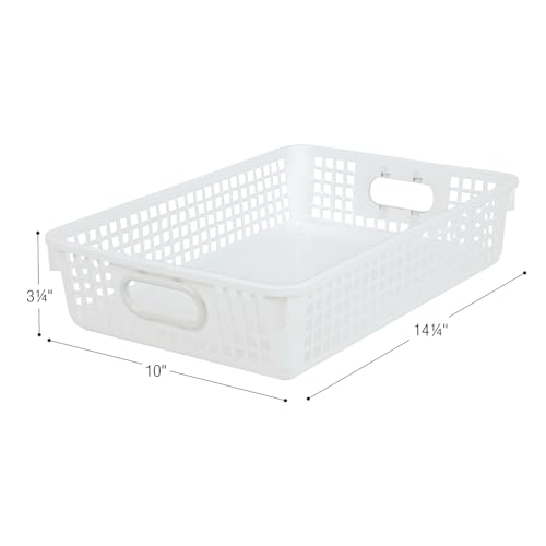 Image of Really Good Stuff Small Desktop Paper Storage Baskets, 14 inch x 10 inch x 3.25 inch