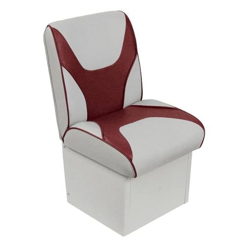 Overton's Deluxe Jump Boat Seat – High-Impact Plastic Frame, UV-Resistant Marine Vinyl, Storage Under Seat, 10