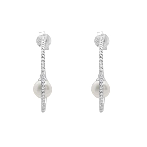 Créoles perle ronde argent 925 le cadeau d'anniversaire idéal femme