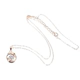 CLISPEED Collar de Mujer 925 Plata Colgante de Rosa y Circonita, Gargantilla Delicada Color Oro Rosa, Joya para Pieles Sensibles, Obsequio Adecuado para Ocasiones Obsequios